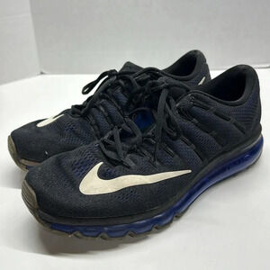 Nike Air Max Sneakers Running Shoes 2016 Black Blue 806771-001 Mens Size 12